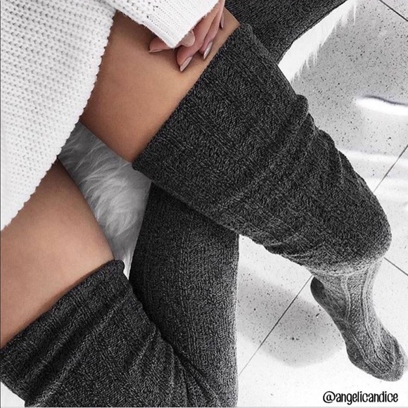 LAST SAGE⭐️ SAGE Cable Knit Thigh High Socks - Picture 9 of 14